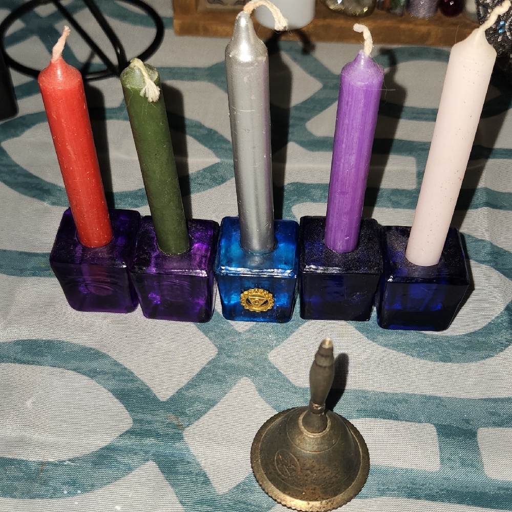 Colorful Candle Set with Holders